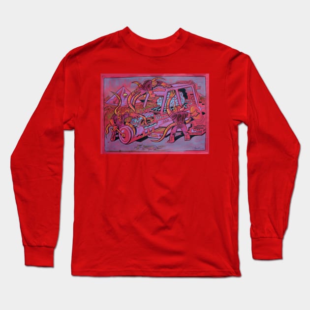 Grape Ape Machine Long Sleeve T-Shirt by BennettBlackLight